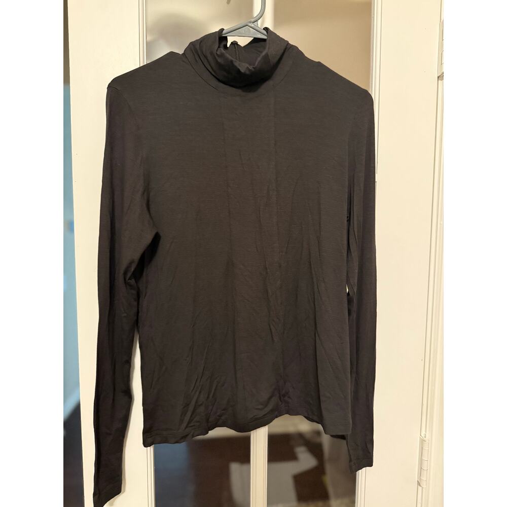 Akris Punto charcoal Mock Neck Long Sleeve Top Women’s Size 14 (US) Switzerland